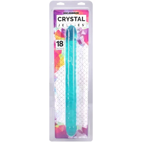 На фото фаллоимитатор двусторонний Doc Johnson Crystal Jellies Double Dong