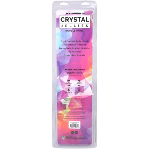 На фото фаллоимитатор двусторонний Doc Johnson Crystal Jellies Double Dong