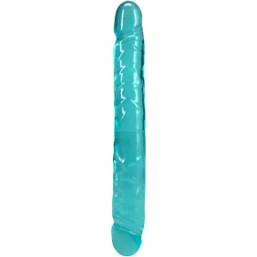 Фаллоимитатор двусторонний Doc Johnson Crystal Jellies 12 Teal