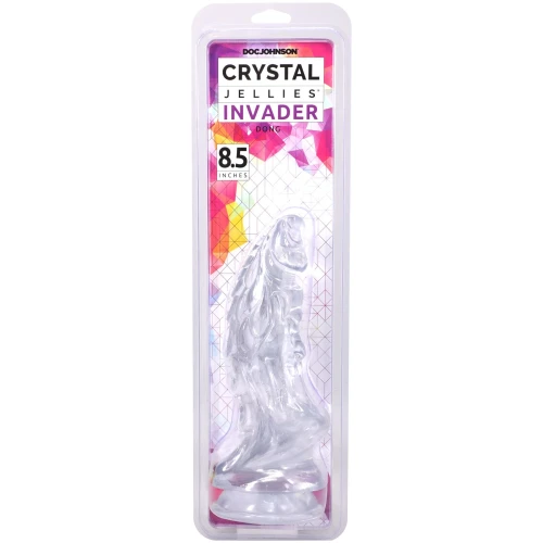 На фото фэнтезийный фаллоимитатор Doc Johnson Crystal Jellies - Invader Dong 8.5 Inch - Clear