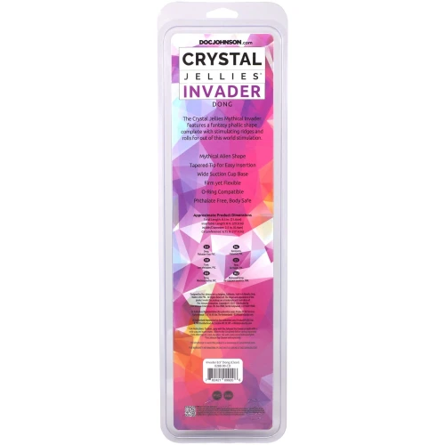 На фото фэнтезийный фаллоимитатор Doc Johnson Crystal Jellies - Invader Dong 8.5 Inch - Clear