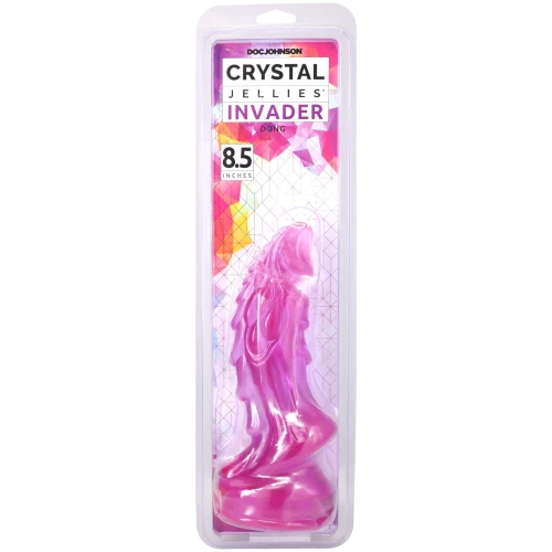 На фото фэнтезийный фаллоимитатор Doc Johnson Crystal Jellies - Invader Dong 8.5 Inch - Purple