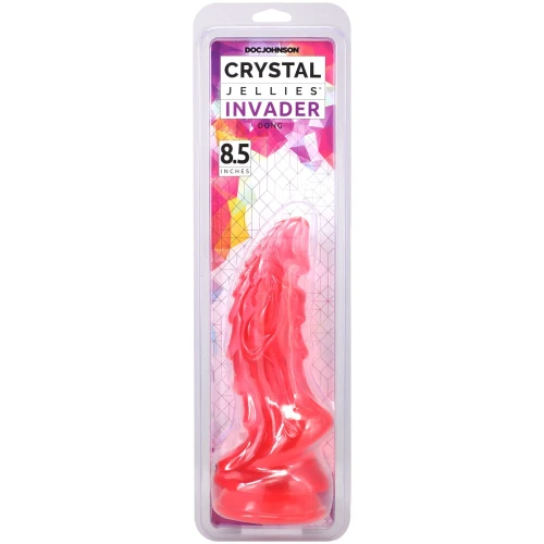 На фото фэнтезийный фаллоимитатор Doc Johnson Crystal Jellies - Invader Dong 8.5 Inch - Pink