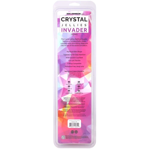 На фото фэнтезийный фаллоимитатор Doc Johnson Crystal Jellies - Invader Dong 8.5 Inch - Pink