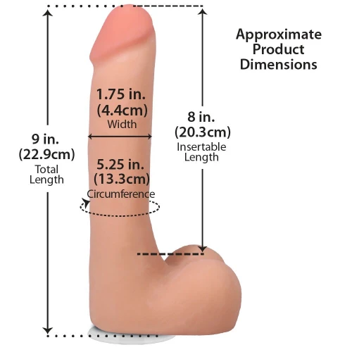 На фото фаллоимитатор Doc Johnson The Realistic Cock ULTRASKYN - 9 Inch with Balls Vanilla