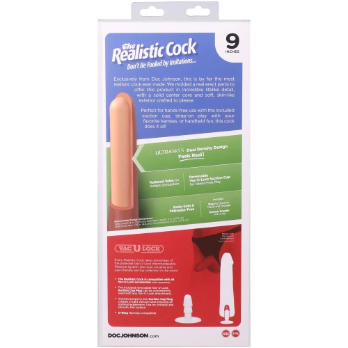 На фото фаллоимитатор Doc Johnson The Realistic Cock ULTRASKYN - 9 Inch with Balls Vanilla