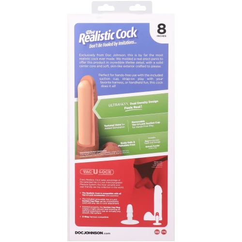 На фото фаллоимитатор Doc Johnson The Realistic Cock ULTRASKYN - 8 Inch with Balls Caramel