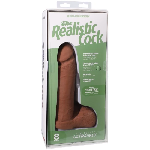 На фото фаллоимитатор Doc Johnson The Realistic Cock ULTRASKYN - 8 Inch with Balls Caramel
