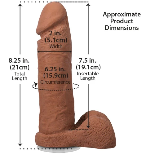 На фото фаллоимитатор Doc Johnson The Realistic Cock ULTRASKYN - 8 Inch with Balls Caramel