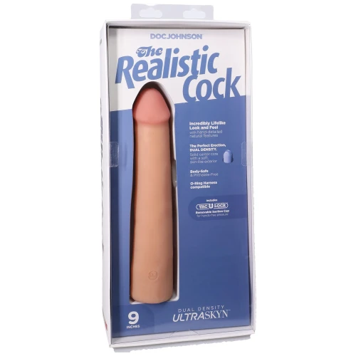На фото фаллоимитатор Doc Johnson The Realistic Cock ULTRASKYN - 9 Inch Vanilla