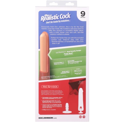 На фото фаллоимитатор Doc Johnson The Realistic Cock ULTRASKYN - 9 Inch Caramel
