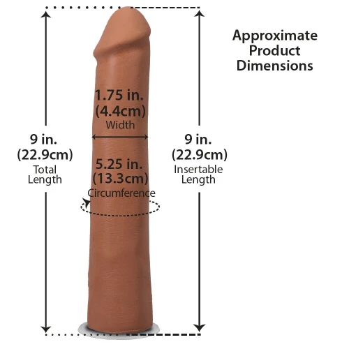 На фото фаллоимитатор Doc Johnson The Realistic Cock ULTRASKYN - 9 Inch Caramel