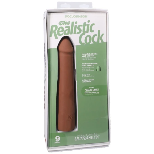 На фото фаллоимитатор Doc Johnson The Realistic Cock ULTRASKYN - 9 Inch Caramel