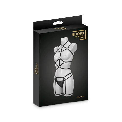 На фото комплект Bijoux Pour Toi - Sidonie, портупея, гартери та трусики
