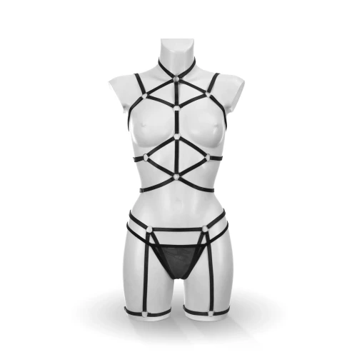 На фото комплект Bijoux Pour Toi - Sidonie, портупея, гартери та трусики