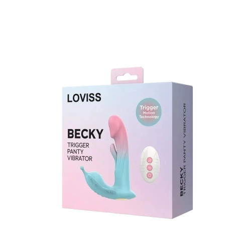 На фото носящийся вибратор Loviss Becky Trigger Panty Vibrator, вибрация + манящее движение, пульт ДУ