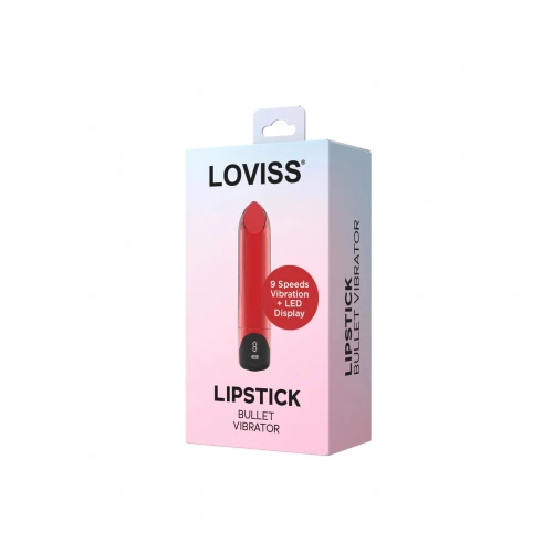 На фото віброкуля-помада Loviss Lipstick Bullet Vibrator, 9 режимів, що перезаряджається
