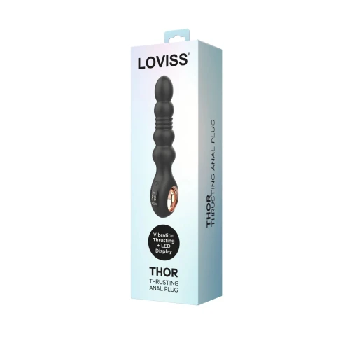 На фото анальный вибратор с пульсацией Loviss Thor Thrusting Anal Plug, 2 мотора