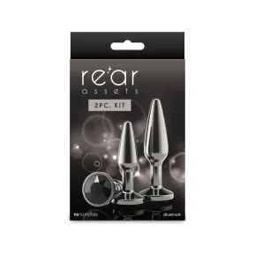 На фото набор анальных пробок NS Novelties Rear Assets - Tapered Trainer Kit - Gunmetal - Black