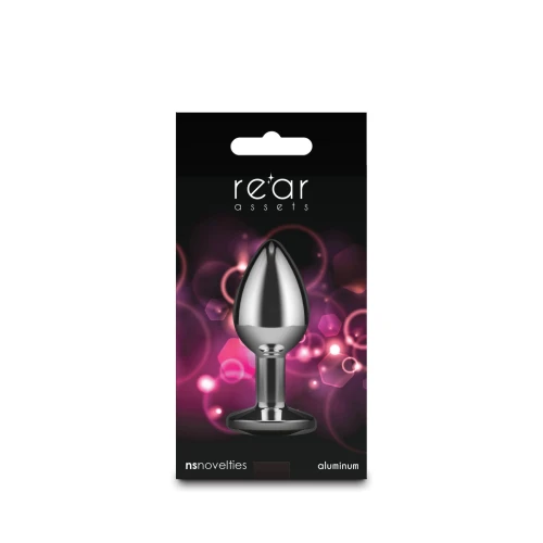 На фото анальна пробка NS Novelties Rear Assets - Silver - Small - Pink Gem