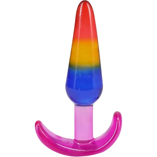 На фото набор анальных пробок Doc Johnson Crystal Jellies - Anal Trainer Set - Rainbow