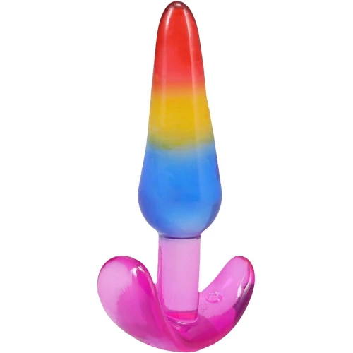 На фото набор анальных пробок Doc Johnson Crystal Jellies - Anal Trainer Set - Rainbow