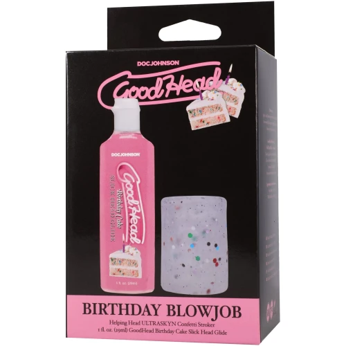 На фото набор для минета Doc Johnson GoodHead Birthday Blowjob Kit