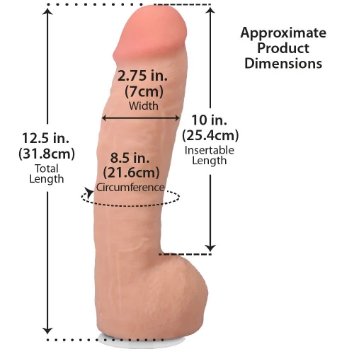 На фото фаллоимитатор Doc Johnson The Realistic Cock ULTRASKYN - 12 Inch Hung with Balls Vanilla