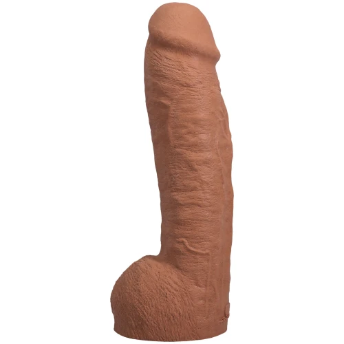 На фото фаллоимитатор Doc Johnson The Realistic Cock ULTRASKYN - 12 Inch Hung with Balls Caramel