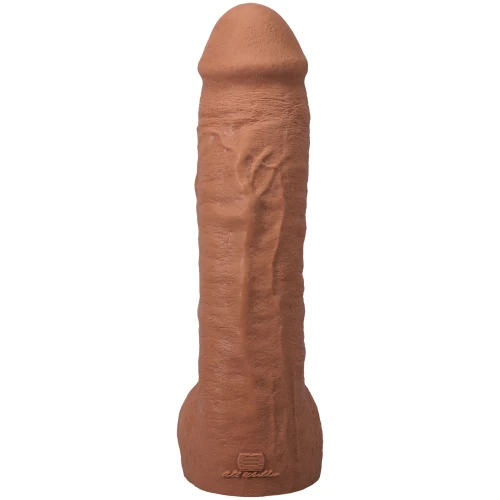 На фото фаллоимитатор Doc Johnson The Realistic Cock ULTRASKYN - 12 Inch Hung with Balls Caramel