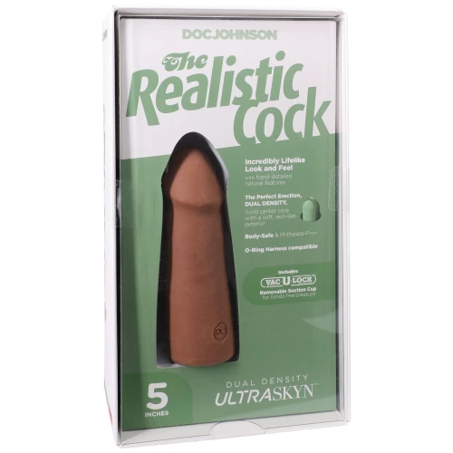 На фото фаллоимитатор Doc Johnson The Realistic Cock ULTRASKYN - 5 Inch Caramel