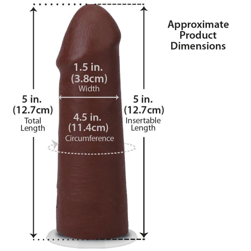 На фото фаллоимитатор Doc Johnson The Realistic Cock ULTRASKYN - 5 Inch Chocolate