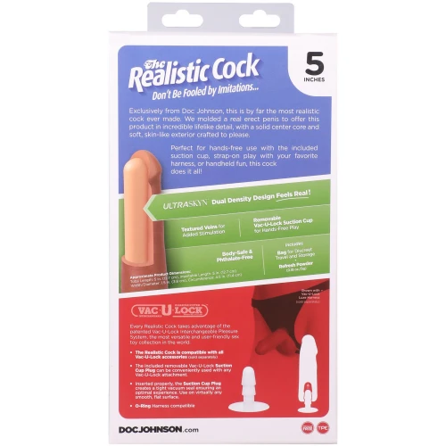 На фото фаллоимитатор Doc Johnson The Realistic Cock ULTRASKYN - 5 Inch Chocolate