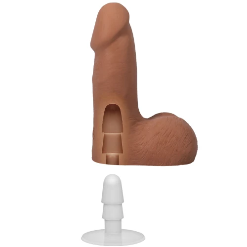 На фото фаллоимитатор Doc Johnson The Realistic Cock ULTRASKYN - 5 Inch with Balls Caramel