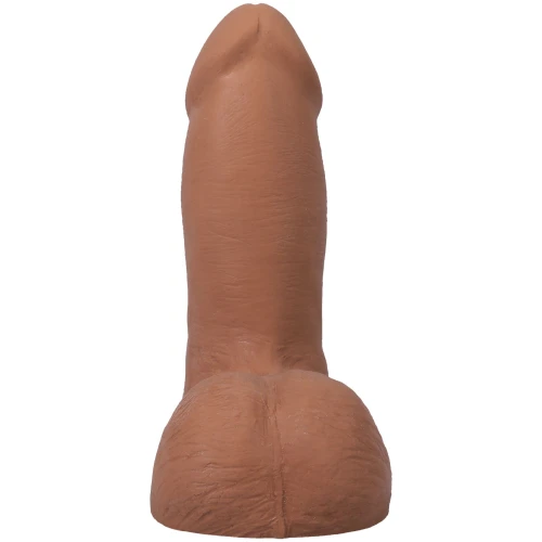 На фото фаллоимитатор Doc Johnson The Realistic Cock ULTRASKYN - 5 Inch with Balls Caramel