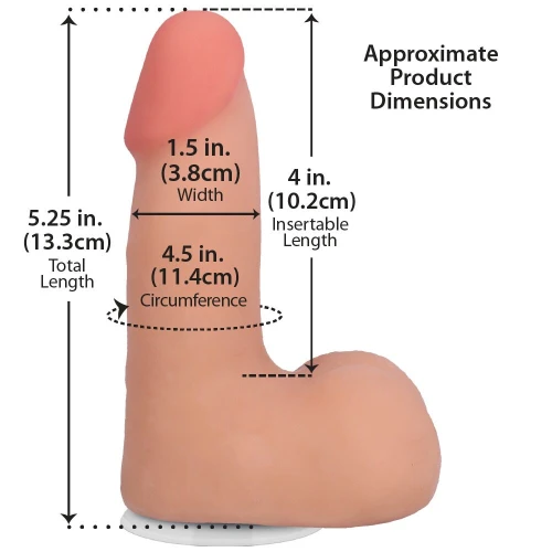 На фото фаллоимитатор Doc Johnson The Realistic Cock ULTRASKYN - 5 Inch with Balls Vanilla