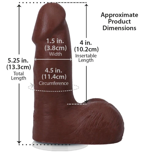 На фото фаллоимитатор Doc Johnson The Realistic Cock ULTRASKYN - 5 Inch with Balls Chocolate