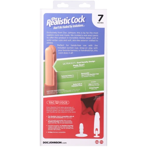 На фото фаллоимитатор Doc Johnson The Realistic Cock ULTRASKYN - 7 Inch Chocolate