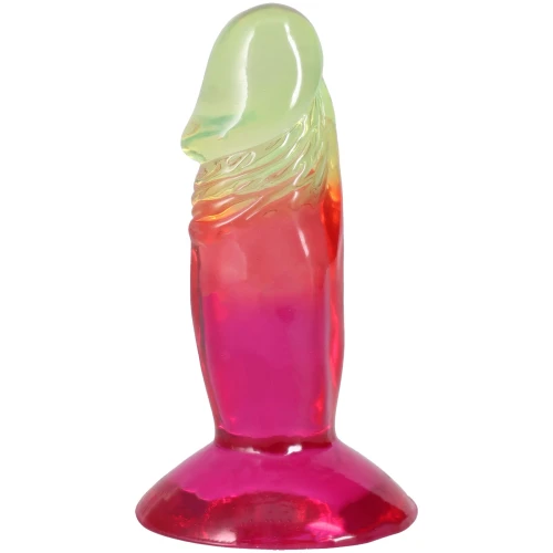 На фото дилдо Doc Johnson Crystal Jellies - 4.5 Inch Classic Dong - Rainbow