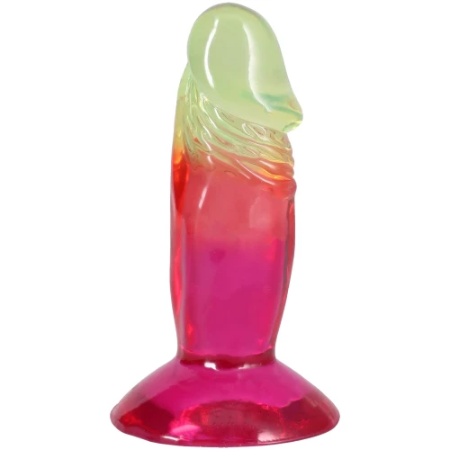 На фото дилдо Doc Johnson Crystal Jellies - 4.5 Inch Classic Dong - Rainbow