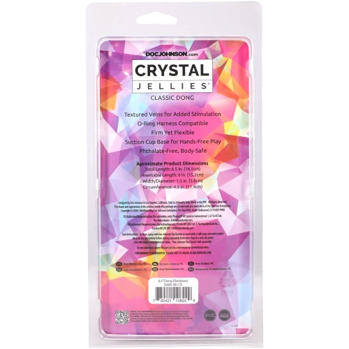 На фото дилдо Doc Johnson Crystal Jellies - 6.5 Inch Classic Dong - Rainbow