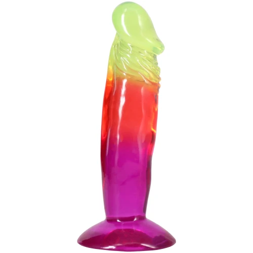 На фото дилдо Doc Johnson Crystal Jellies - 6.5 Inch Classic Dong - Rainbow