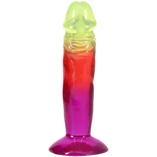 На фото дилдо Doc Johnson Crystal Jellies - 6.5 Inch Classic Dong - Rainbow