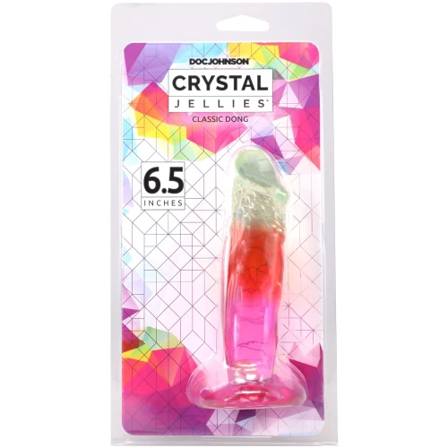 На фото дилдо Doc Johnson Crystal Jellies - 6.5 Inch Classic Dong - Rainbow