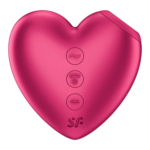 На фото вакуумний стимулятор-серце з вібрацією Satisfyer Cutie Heart Battery Series