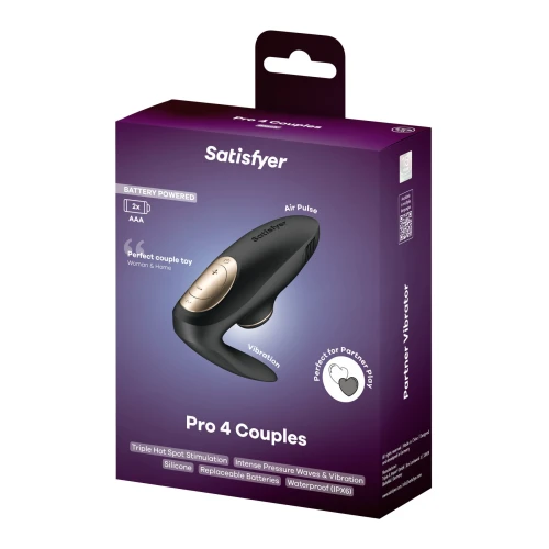 На фото вакуумний вібратор для пар Satisfyer Pro 4 Couples Battery Series, підходить для сексу в парі