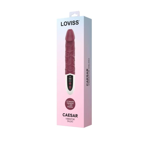 На фото фалоімітатор з вібрацією Loviss Caeser Vibrator Dildo, реалістичний, 12 режимів