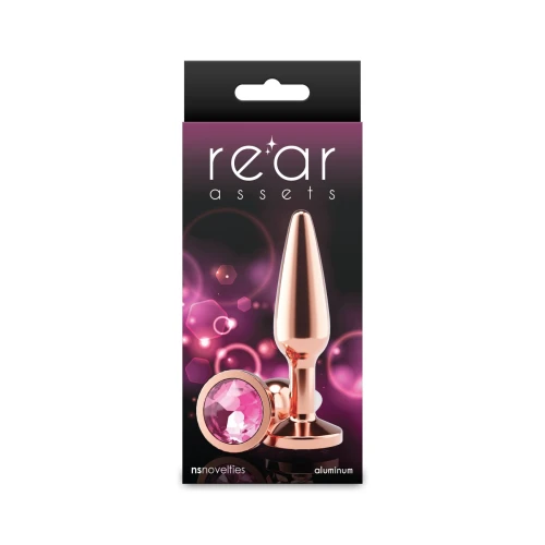 На фото анальная пробка NS Novelties Rear Assets - Tapered - Medium - Rose Gold - Pink