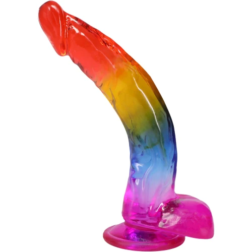 На фото фаллоимитатор Doc Johnson Crystal Jellies - 9.5 Inch Dildo - Rainbow