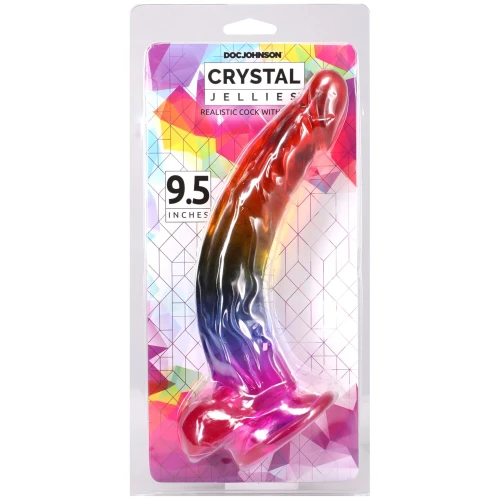 На фото фаллоимитатор Doc Johnson Crystal Jellies - 9.5 Inch Dildo - Rainbow
